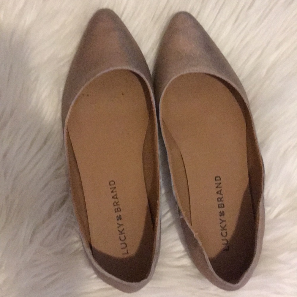 Metallic Pink Leather Lucky Brand Flats